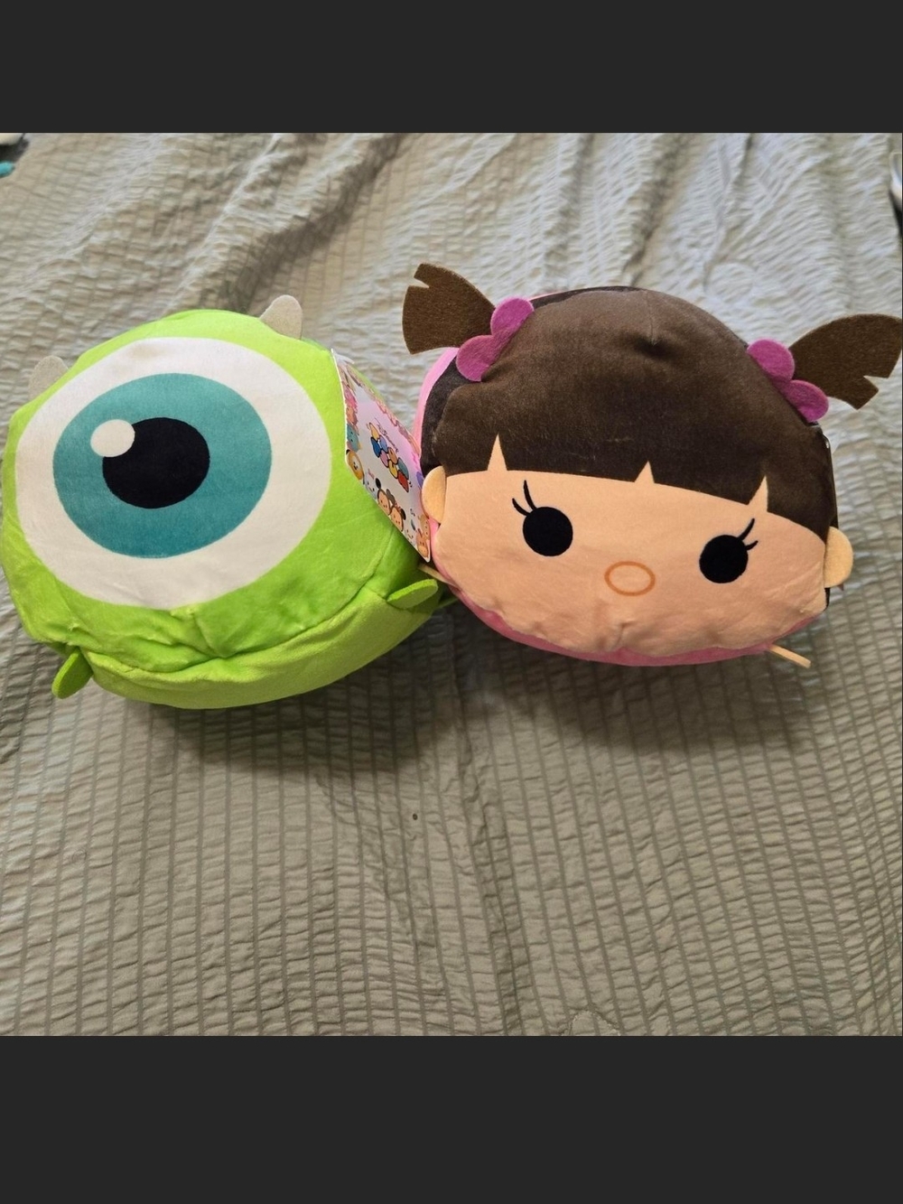 Disney Tsum Tsum Mike Wazowski (Green) & Boo (Pink) Plush Duo